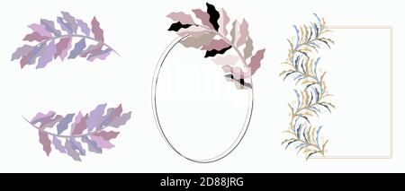illustration of branches with frames Stock Vector