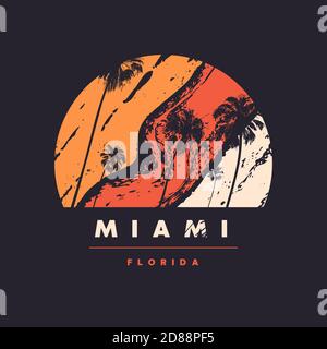 Miami Florida vector graphic t-shirt design, poster, print Stock Vector