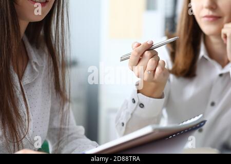 Witty businesspeople working together Stock Photo