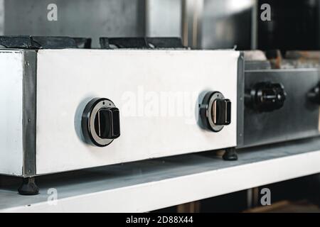 Clean new proffesional kitchen appliance close up Stock Photo