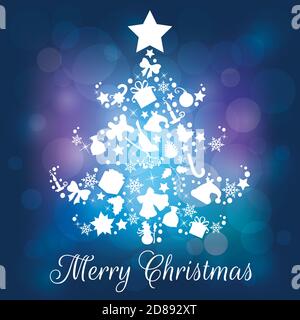 Silhouettes in a shape of a christmas tree Stock Vector