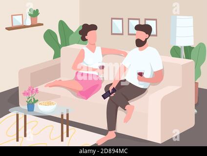 Home date flat color vector illustration Stock Vector