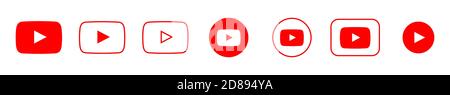 youtube logo. youtube vector. youtube download set Stock Vector