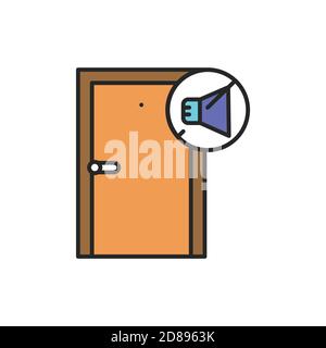 Soundproof door color line icon. Pictogram for web page, mobile app, promo. Stock Vector