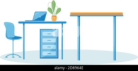 Veterinary workplace cartoon vector illustration Stock Vector