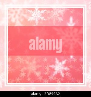 Winter snowflake abstract background with border and label. Stock Vector