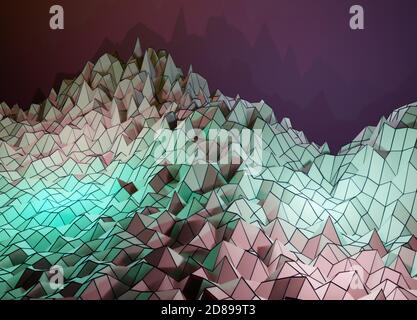 Data visualization abstract landscape image. Stock Vector