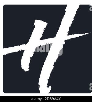 HH Brush Letter Logo Design with Red Circle. Creative Brushed Letters ...