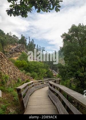 Passadiços do Paiva wooden walkway along the Paiva river Stock Photo