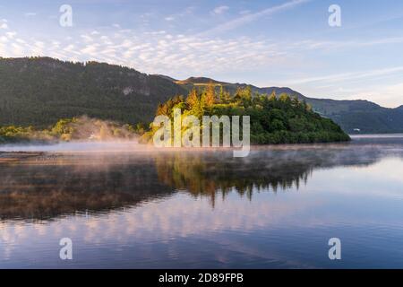 Cotton Ball Clouds over Derwentwater1 Stock Photo