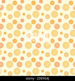 bright vector seamless pattern of juicy oranges Stock Vector