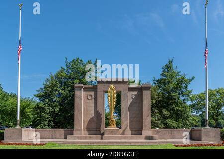 James Earle Fraser's Second Division Memorial, The Ellipse, Washington DC Stock Photo