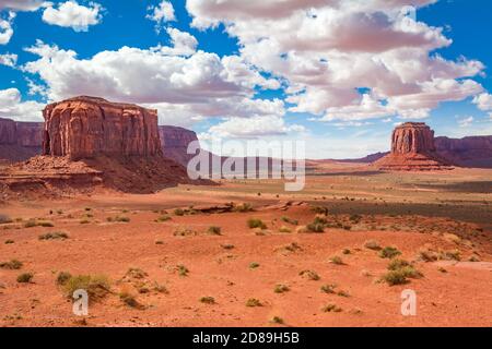 Big red rocks of Monument Valley. Navajo Tribal Park landscape, USA Stock Photo