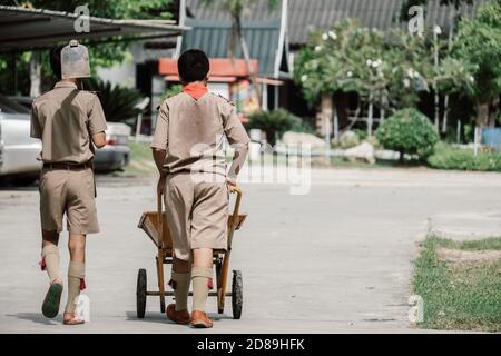 Scout students working in agriculture class Stock Photo