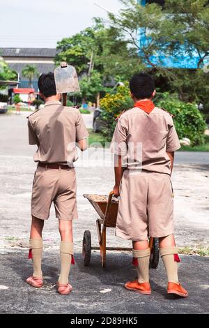 Scout students working in agriculture class Stock Photo