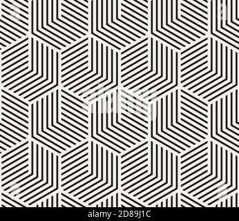 Vector seamless pattern. Repeating geometric lines. Abstract hexagonal lattice background design. Stock Vector