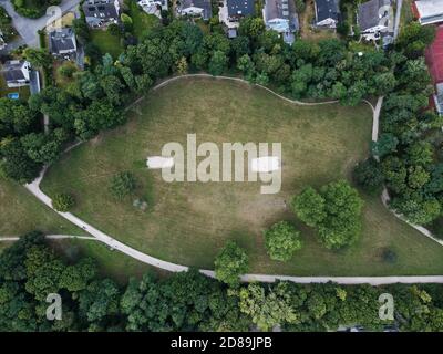 amateur pitches from above Stock Photo