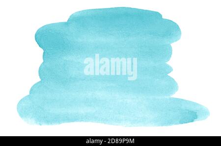 Sea blue watercolor background. Hand-drawn gradient spot. Stock Photo