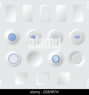 White buttons different forms Stock Vector