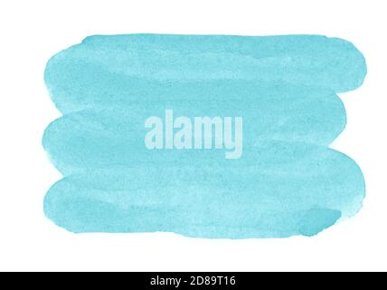 Abstract azure background. Watercolor spot on paper. Stock Photo