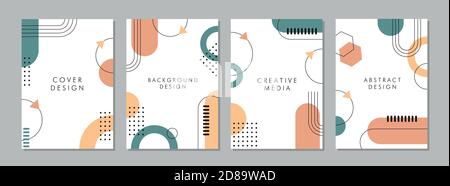 Set of abstract geometric templates. Universal cover Designs for Annual Report, Brochures, Flyers, Presentations, Leaflet, Magazine. Stock Vector