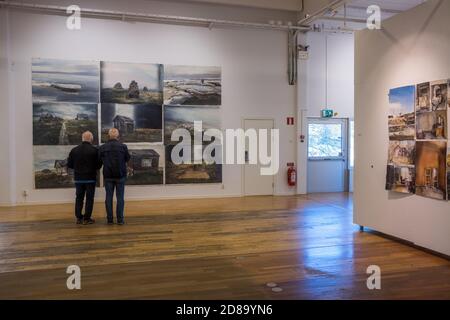 Sandgrund is a former dance restaurant that has been redevolped to an art museum displaying art by famous Swedish painter Lars Lerin. Stock Photo