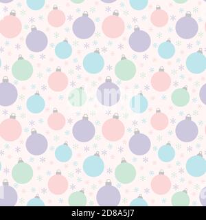 Christmas balls cute pastel simple seamless repeat pattern background design. Stock Vector