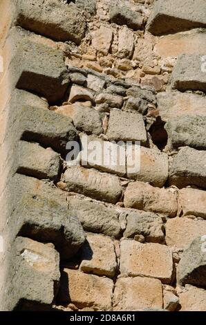 Old rustic brick wall detail in traditional Moorish house in Andalusia, Spain Stock Photo