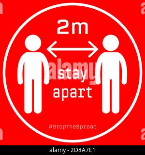 Printable Social Distancing Icon Vector Illustration Stock Vector