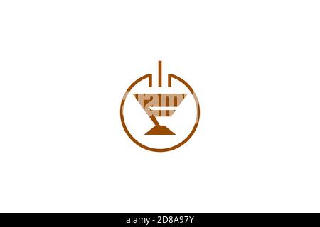 Cup F Logo design concept. Stock Vector