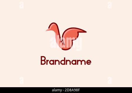Abstract flying bird logo design. Stock Vector
