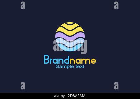 Colorful circle wave logo design concept. Stock Vector