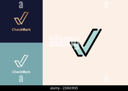 Vector check mark linear design concept, icon,symbol and logo design. Stock Vector