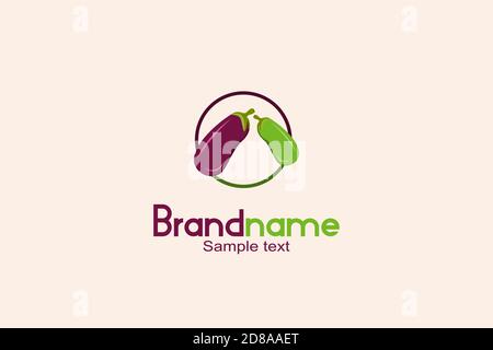 Agriculture Eggplant Logo Design Concept Stock Vector