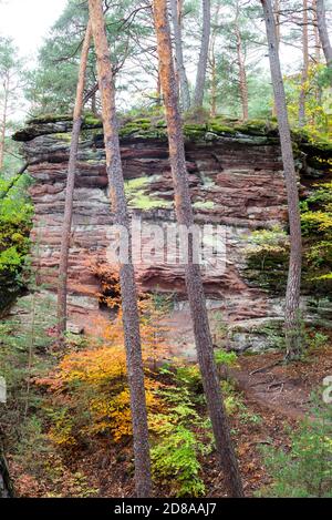 Rocks in Dahn (Rhineland-Palatinate, Germany). The region around Dahn is known for its spectacular rock formations. Stock Photo