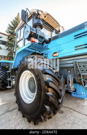Samara, Russia - September 23, 2017: New modern agricultural wheeled tractor KhTZ 150K Stock Photo