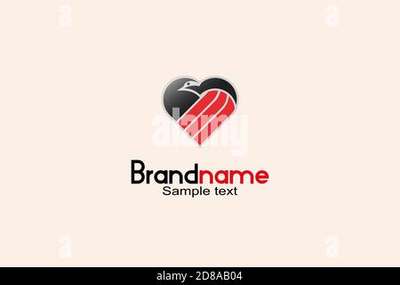 Bird love logo design concept template. Stock Vector