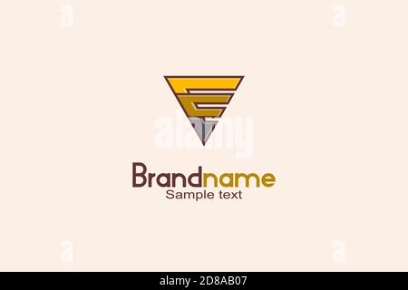 Triangle E Logo Design Concept Stock Vector
