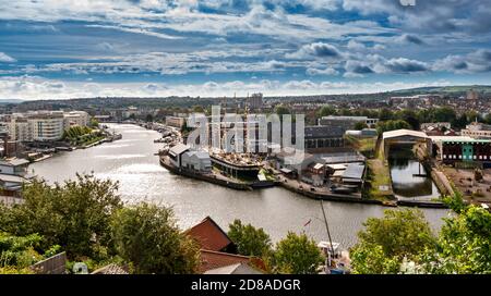 BRISTOL CITY ENGLAND HOTWELLS DOCK OR HARBOUR WITH SS GREAT BRITAIN Stock Photo