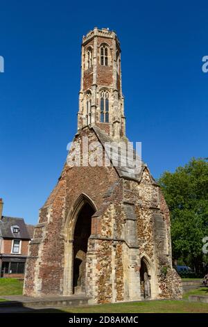 Greyfriars Tower, stone remains of a medieval Franciscan friary in King's Lynn, Norfolk, England. Stock Photo