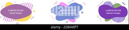 Set of abstract modern geometric shapes with dynamical colored forms. Template for banner, logo, flyer and presentation. Vector illustration. Stock Vector