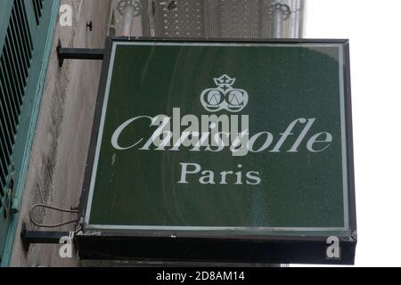 Bordeaux , Aquitaine / France - 10 20 2020 : Christofle logo sign on shop goldsmith and tableware company store Stock Photo