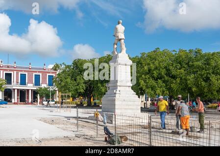 Sculpture statue of Calixto Garcia in the city square or parque, Holguin, Cuba Stock Photo