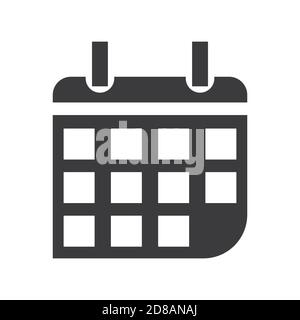 Calendar sign trendy vector icon template. Black isolated calendar icon design. Stock Vector