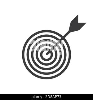 Black isolated target icon vector illustration. Icon marketing vector design target graphic. Stock Vector