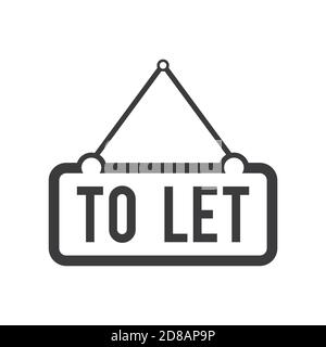 To let sign trendy vector icon template. Hanging frame to let icon sign design. Stock Vector