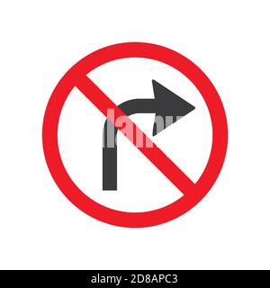 Turn right glyph icon road sign vector illustration in white background. Turn right icon sign Stock Vector