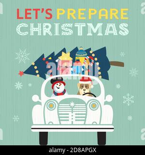 Fancy winter Holiday hand drawn vector poster Stock Vector