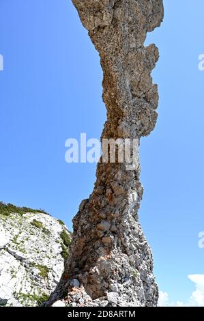 Hajdučka vrata natural phenomenon on mountain Čvrsnica, Bosnia and Herzegovina Stock Photo