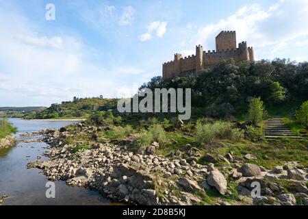 Castelo de Almourol castle with tejo tagus river, in Portugal Stock Photo
